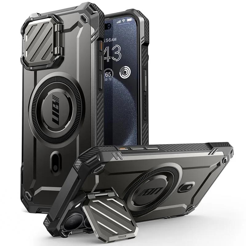 For iPhone 15 Pro Case 6.1 inch 2023 SUPCASE UB Mag XT Full Body Rugged CaseCamera Cover & Built-in Kickstand